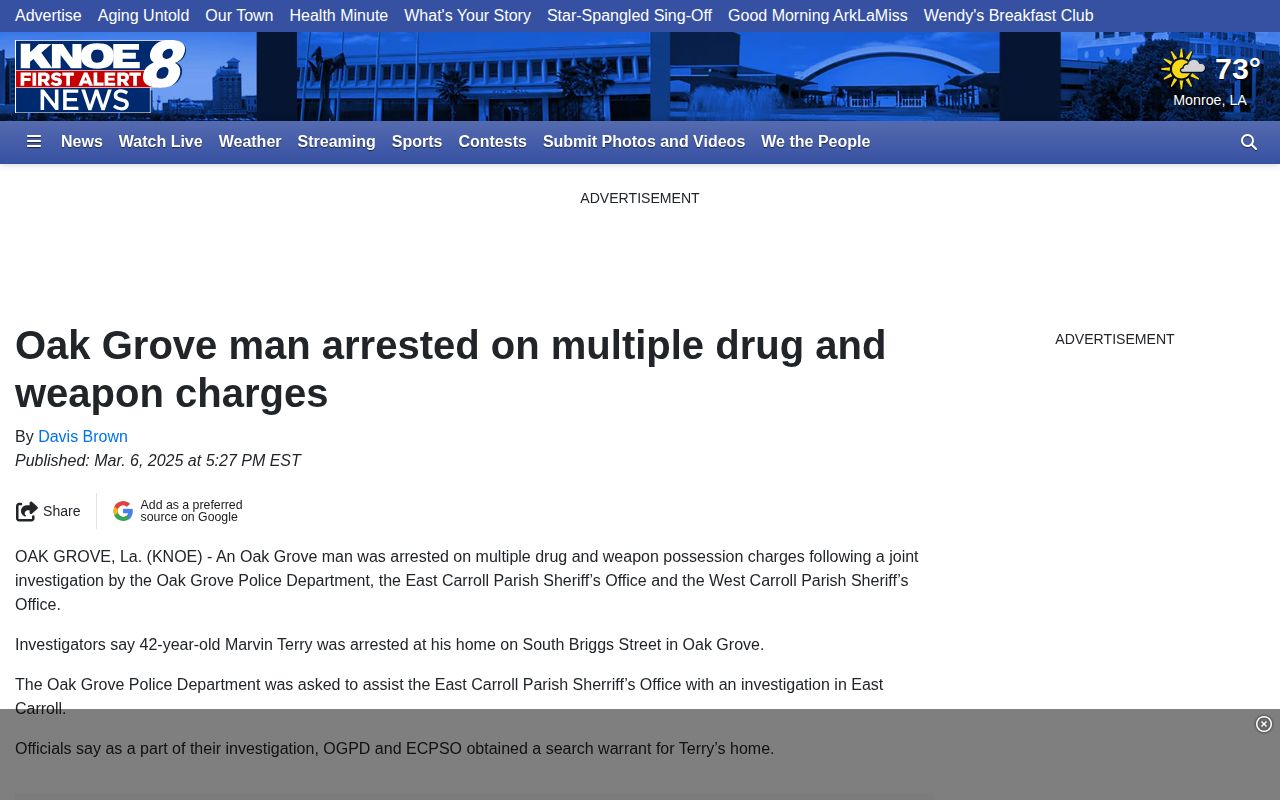 KNOE episodic Oak Grove arrest report with agency source credit